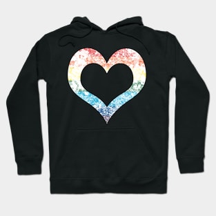 Pride Flag Distressed Heart Design Hoodie